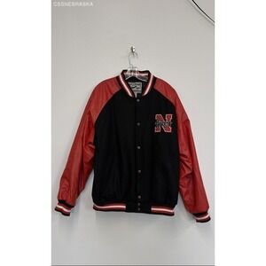Steve & Barry's Black/Red Mens Nebraska Huskers Varsity Jacket. - Size XL